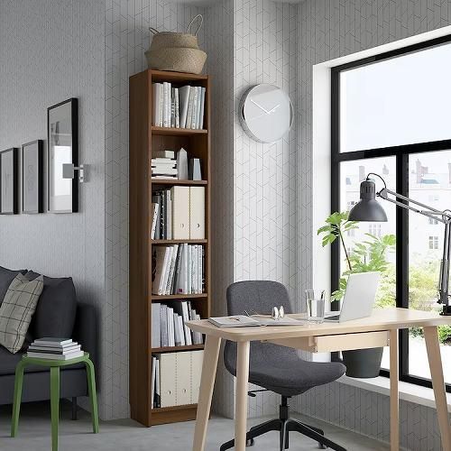 IKEA イケア 本棚 ブラウン ウォールナット調 40x28x202cm IKEA イケア 本棚 ブラウン ウォールナット調 40x28x202cm