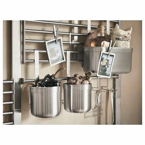 IKEA イケア 小物入れ ステンレススチール 24x12x26.5cm IKEA イケア 小物入れ ステンレススチール 24x12x26.5cm
