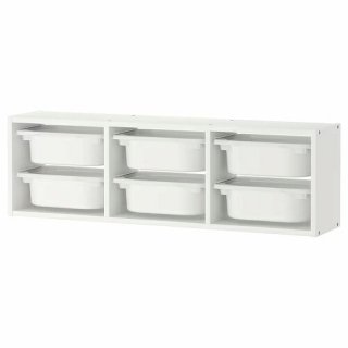 【セット商品】IKEA イケア ウォール収納 ホワイト ホワイト ボックスXSサイズ×6個 99x21x30cm big59898307 TROFAST トロファスト 棚 