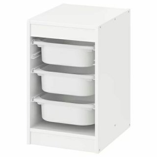 【セット商品】IKEA イケア 収納コンビネーション ホワイト ホワイト ボックスSサイズ×3個 34x44x56cm m19480453 TROFAST トロファスト 