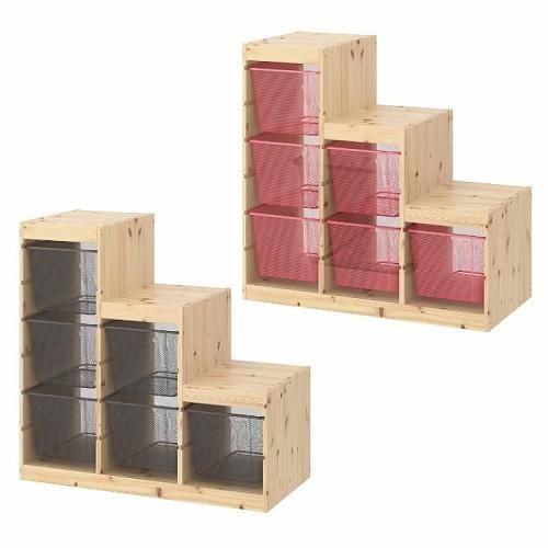 セット商品】IKEA イケア 収納コンビネーション パイン メッシュ