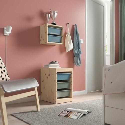 【美品】トロファスト　IKEA イケア セット商品】IKEA イケア 収納コンビネーション パイン メッシュ