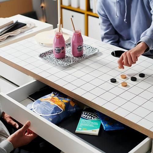 IKEA イケア デスク ホワイト チャコール 105x50cm big90489840