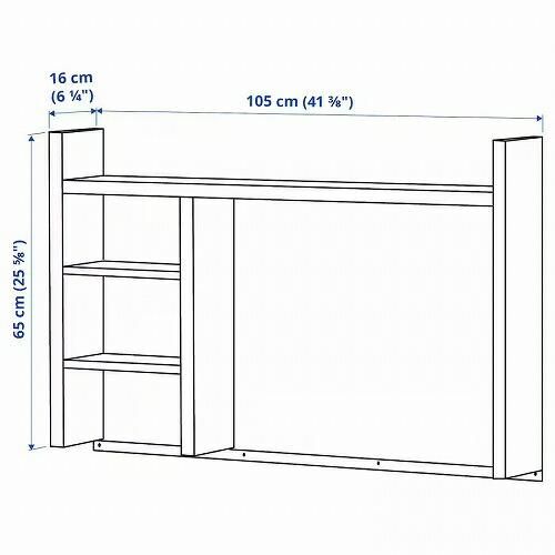 IKEAミッケ追加ユニットシェルフ IKEA イケア 追加ユニット 高 ブラックブラウン 105x65cm