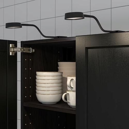 IKEA イケア キャビネット照明 ブラック 調光可能 m70527895