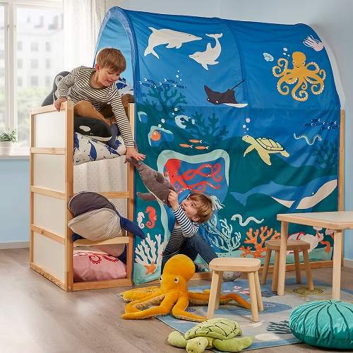 IKEA イケア ベッドテント 海の動物模様 m20528449 KURA キューラ