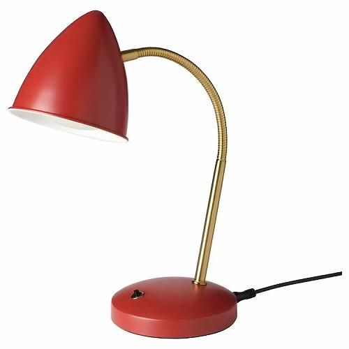 IKEA イケア LEDワークランプ レッド 赤 黄銅色 m70520016