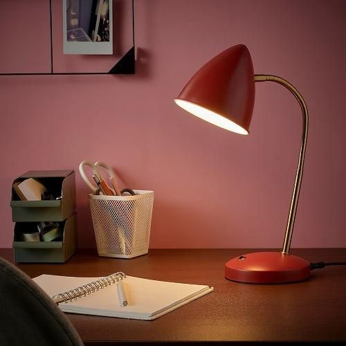 IKEA イケア LEDワークランプ レッド 赤 黄銅色 m70520016 IKEA イケア LEDワークランプ レッド 赤 黄銅色 m70520016