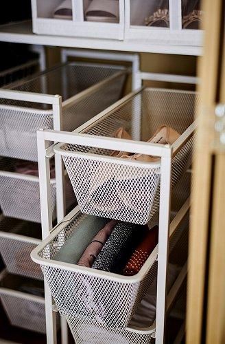 IKEA イケア ALGOT メッシュバスケット ４段 引き出し ホワイト IKEA ALGOT メッシュバスケット 4段 引き出し用 かご2個