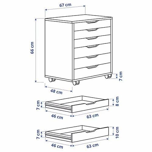 IKEA イケア 引き出しユニット キャスター付き ホワイト 67x66cm IKEA イケア 引き出しユニット キャスター付き ホワイト 67x66cm