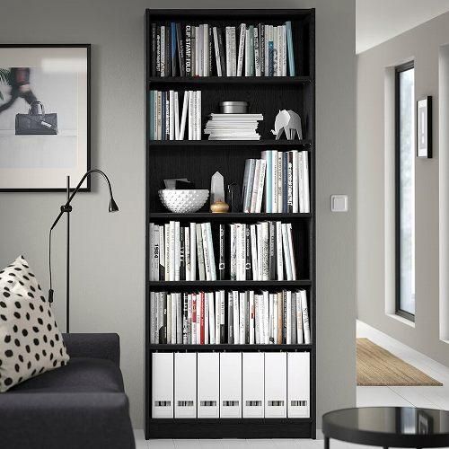 IKEA イケア 本棚 ブラック オーク調 80x28x202cm big20477341