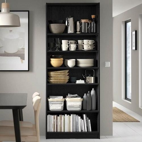 IKEA イケア 本棚 ブラック オーク調 80x28x202cm big20477341 IKEA イケア 本棚 ブラック オーク調 80x28x202cm big20477341