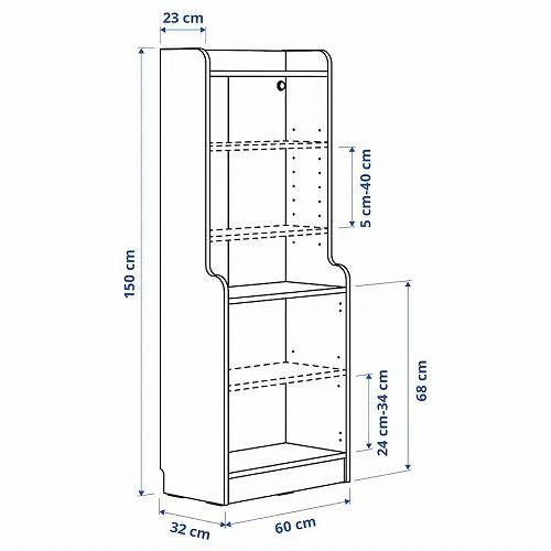 IKEA イケア 本棚 ホワイト 60x150cm big90528506 DALRIPA ダールリパ