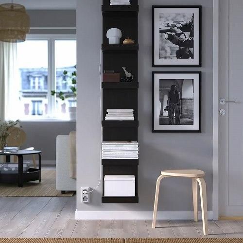 IKEA イケア ウォールシェルフユニット ブラックブラウン