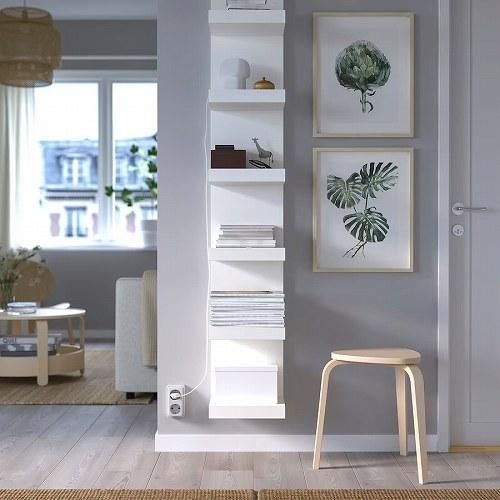 IKEA イケア ウォールシェルフユニット ホワイト 30x190cm