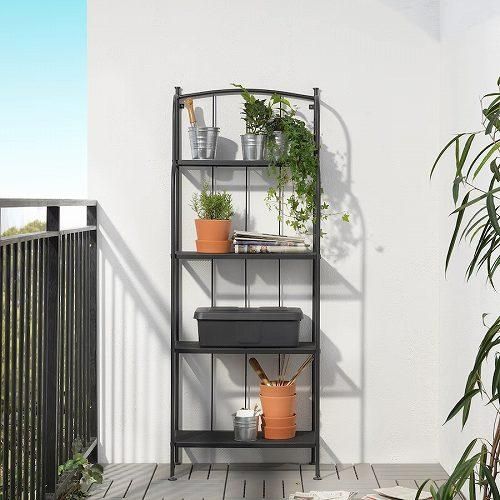 IKEA イケア シェルフユニット 屋外用 グレー 61x160cm