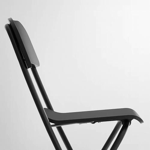 IKEA イケア バースツール 背もたれ付き 折りたたみ式 ブラック