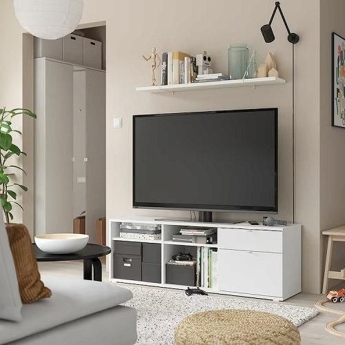 IKEA イケア テレビ台 ホワイト 白 146x37x50cm big00483296 VIHALS ヴィーハルス - 株式会社クレール　 IKEAイケアの製品を全国送料無料でお届け　ネット通販