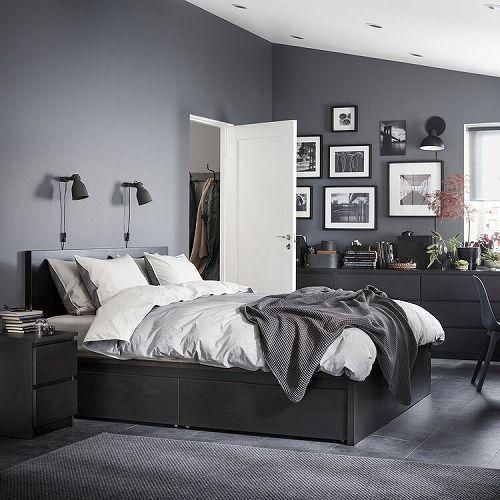 IKEA マルム ベッドフレーム 収納ボックス2個付き,ブラック IKEA マルム ベッドフレーム 収納ボックス2個付き,ブラック
