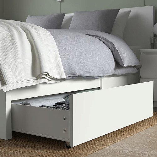 IKEA イケア ベッド下収納ボックス ベッドフレーム用 ホワイト 白 2ピース 200cm big00354497 MALM マルム -  株式会社クレール　IKEAイケアの製品を全国送料無料でお届け　ネット通販