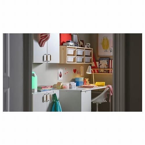 IKEA イケア デスク 引き出し式収納ユニット付き ホワイト 白