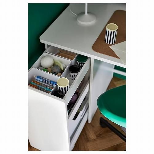 イケア IKEA ERIK 3段ワゴン ホワイト 収納ワゴン デスクワゴン ワゴン 引き出し サイドキャビネット 脇机 袖机 KK11317  中古オフィス家具 配送サイズ170