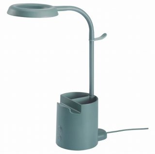 IKEA イケア LEDワークランプ 収納付き 調光可能 ターコイズ m60550985 BRUNBAGE ブルンボーゲ 