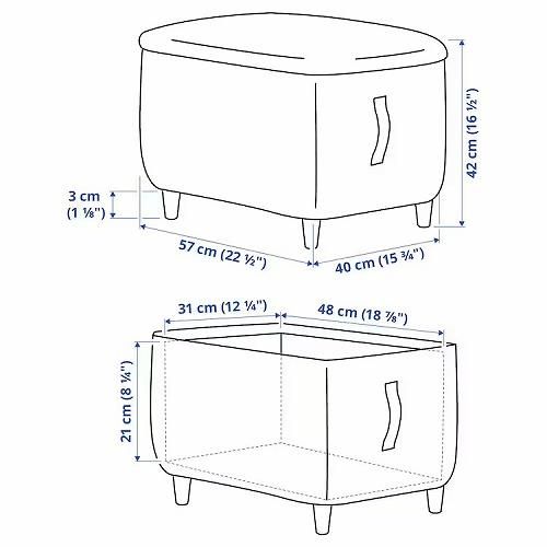 IKEA イケア オットマン 収納付き トネルード レッド m10521684