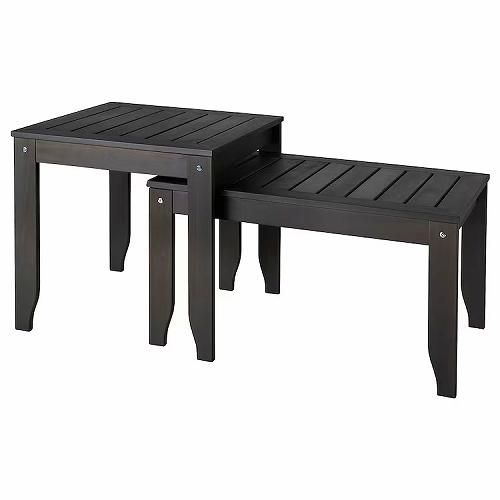 IKEA イケア ネストテーブル2点セット 室内 屋外用 ダークグレー IKEA イケア ネストテーブル2点セット 室内 屋外用 ダークグレー