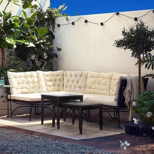 IKEA イケア ネストテーブル2点セット 室内 屋外用 ダークグレー IKEA イケア ネストテーブル2点セット 室内 屋外用 ダークグレー