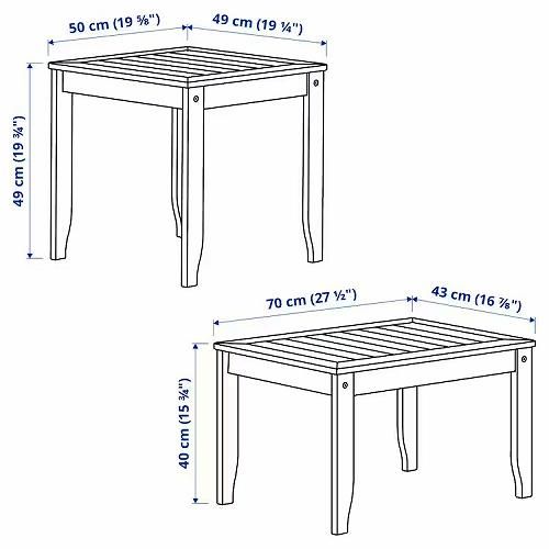 IKEA イケア ネストテーブル2点セット 室内 屋外用 ダークグレー IKEA イケア ネストテーブル2点セット 室内 屋外用 ダークグレー