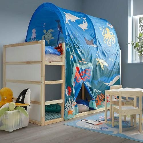 IKEA イケア ラグ 海の動物模様 マルチカラー 133x133cm