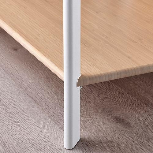 IKEA イケア サイドテーブル ホワイト ライトバンブー 95x30cm