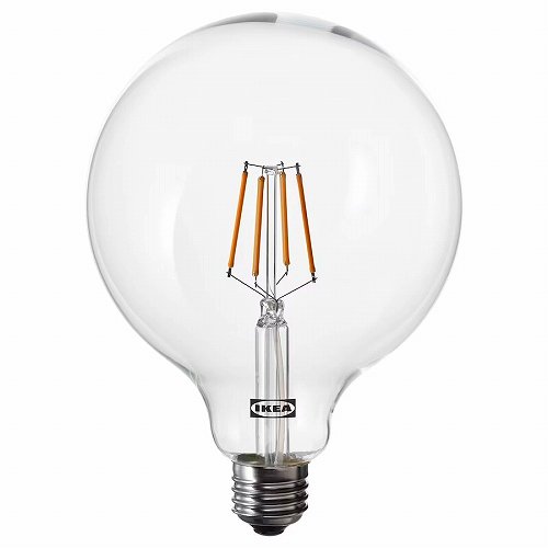 IKEA イケア LED電球 E26 440ルーメン 調光可能 球形 クリアガラス