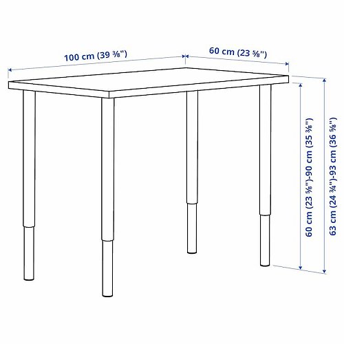 【セット商品】IKEA イケア デスク ホワイト 100x60cm big99416199 LINNMON リンモン OLOV オーロヴ -  株式会社クレール　IKEAイケアの製品を全国送料無料でお届け　ネット通販