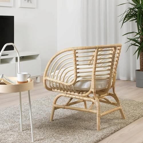 【手渡し歓迎】IKEA イケア ブスクボー ラタンチェア 籐 手渡し歓迎】IKEA イケア ブスクボー ラタンチェア 籐