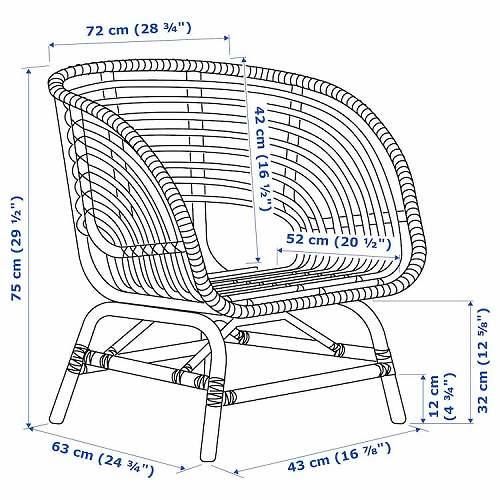 IKEA イケア パーソナルチェア 籐 big50442963 BUSKBO