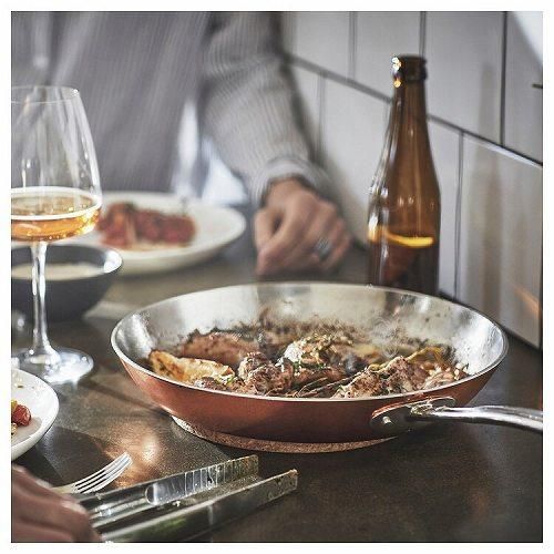 マトファー 銅製 打ち出し 鎚目 両手鍋 直径約28.5cm 板厚3mm IKEA