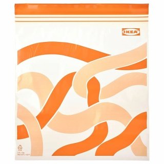 IKEA イケア フリーザーバッグ 模様入り ブライトオレンジ 2.5L 25ピース m10553670 ISTAD イースタード 
