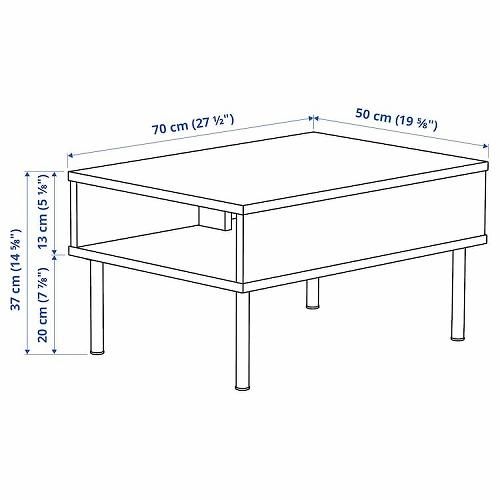IKEA イケア サイドテーブル チャコール 70x50cm m50522422