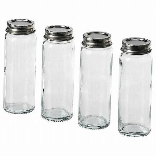IKEA イケア スパイス瓶クリアガラスステンレススチール100ml 4