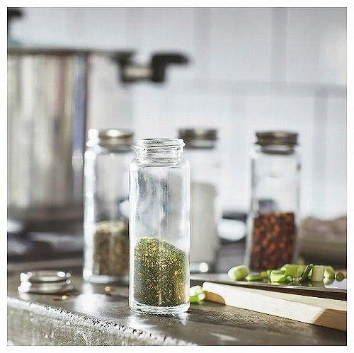 IKEA イケア スパイス瓶クリアガラスステンレススチール100ml 4 IKEA イケア スパイス瓶クリアガラスステンレススチール100ml 4