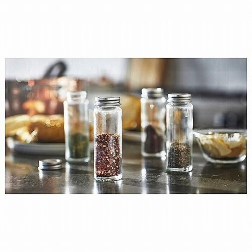 IKEA イケア スパイス瓶クリアガラスステンレススチール100ml 4 IKEA イケア スパイス瓶クリアガラスステンレススチール100ml 4