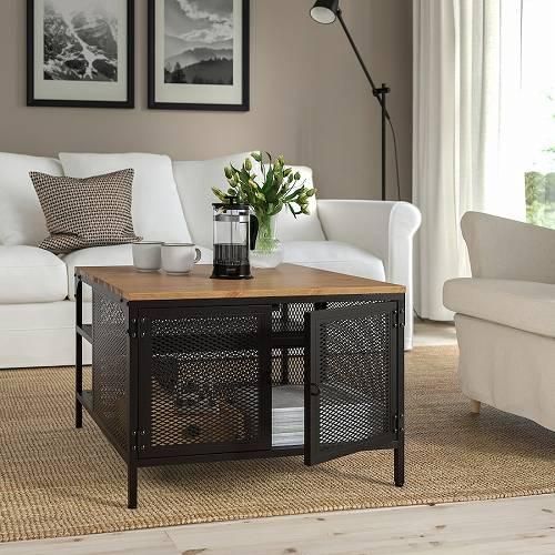 IKEA イケア リビングテーブル 収納付き ブラック 68x68x48 IKEA イケア リビングテーブル 収納付き ブラック 68x68x48