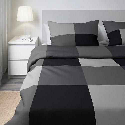 IKEA イケア 掛け布団カバー 枕カバー2枚 ブラック黒 ダブル IKEA イケア 掛け布団カバー 枕カバー2枚 ブラック黒 ダブル