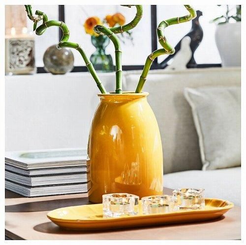 IKEA イケア 花瓶 ブライトイエロー 21cm m70559551 KOPPARBJORK