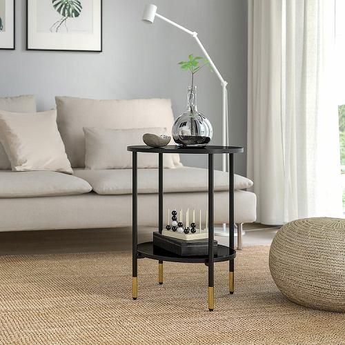 IKEA イケア サイドテーブル ブラック ガラス ブラック 45cm IKEA イケア サイドテーブル ブラック ガラス ブラック 45cm