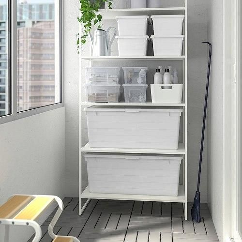 IKEA イケア 収納ボックス ふた付き ホワイト 38x76x30cm