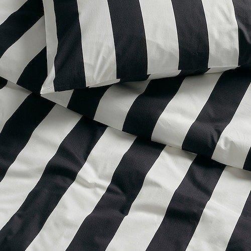 IKEA イケア 掛け布団カバー&枕カバー ブラック ホワイト IKEA イケア 掛け布団カバー&枕カバー ブラック ホワイト