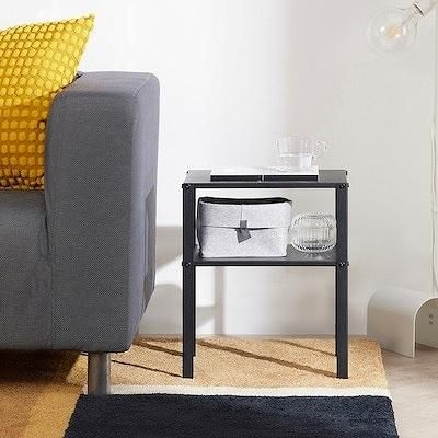 IKEA イケア サイドテーブル ブラック 37x28cm m80576319 IKEA イケア サイドテーブル ブラック 37x28cm m80576319